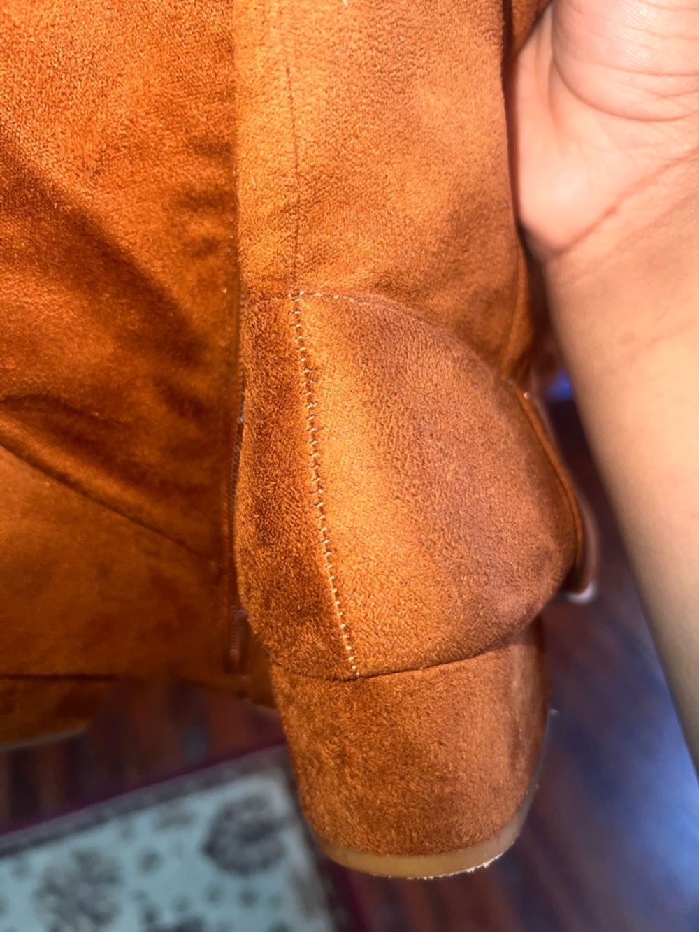 Katliu Over-the-Knee Suede Boots - Chestnut Brown - Picture 7 of 9